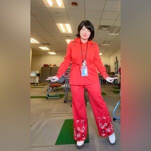 Vintage Polyester embroidered suit